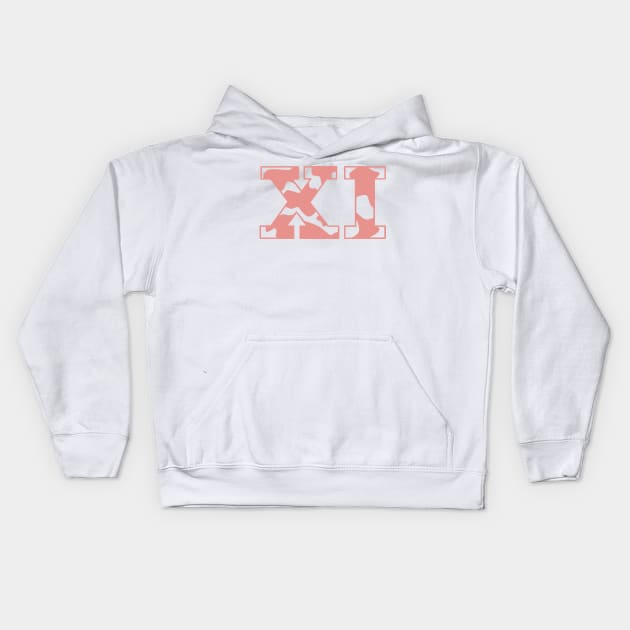 Xi Cow Pattern Kids Hoodie by Rosemogo